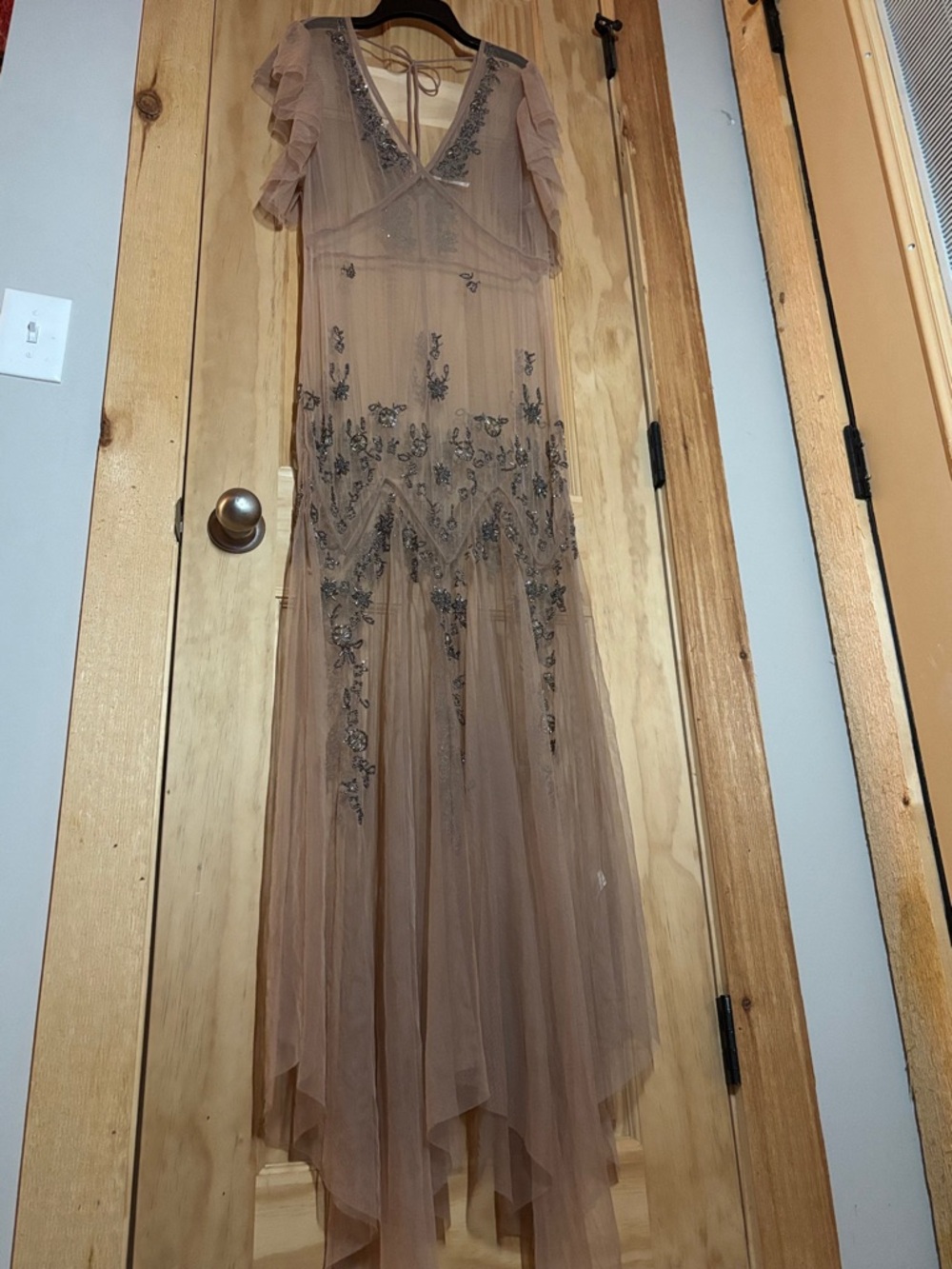 Free People Annabelle Sheer Maxi Embellished Dress L - Picture 6 of 13